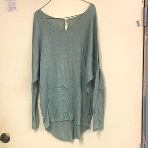 Large long sleeve. Light blue and grey stripes